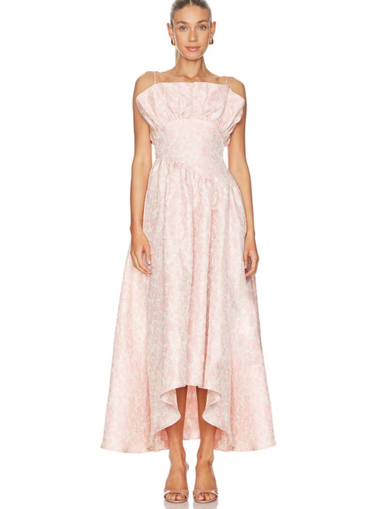 Elliatt Dresses & Skirts - FLORALIE STRAPLESS GOWN IN LIGHT PINK MULTI ELLIATT